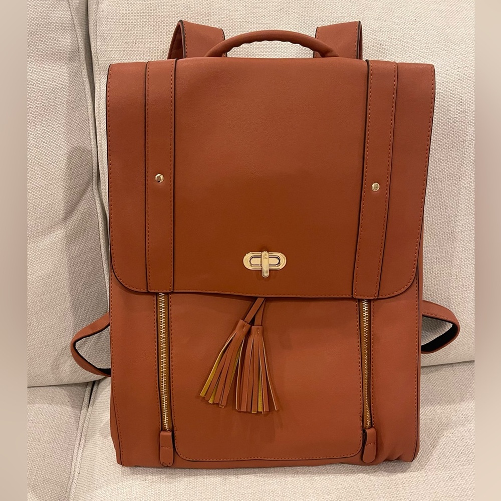 Faux Leather Backpack/Work Bag